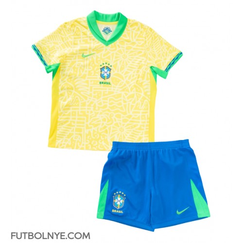 Camiseta Brasil Primera Equipación para niños Copa America 2024 manga corta (+ pantalones cortos)